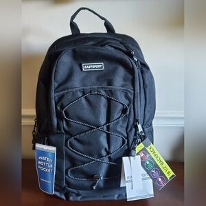 NWT Eastsport Unisex Black‎ Summit Bungee 18.5" Backpack w/ Padded Laptop Sleeve
